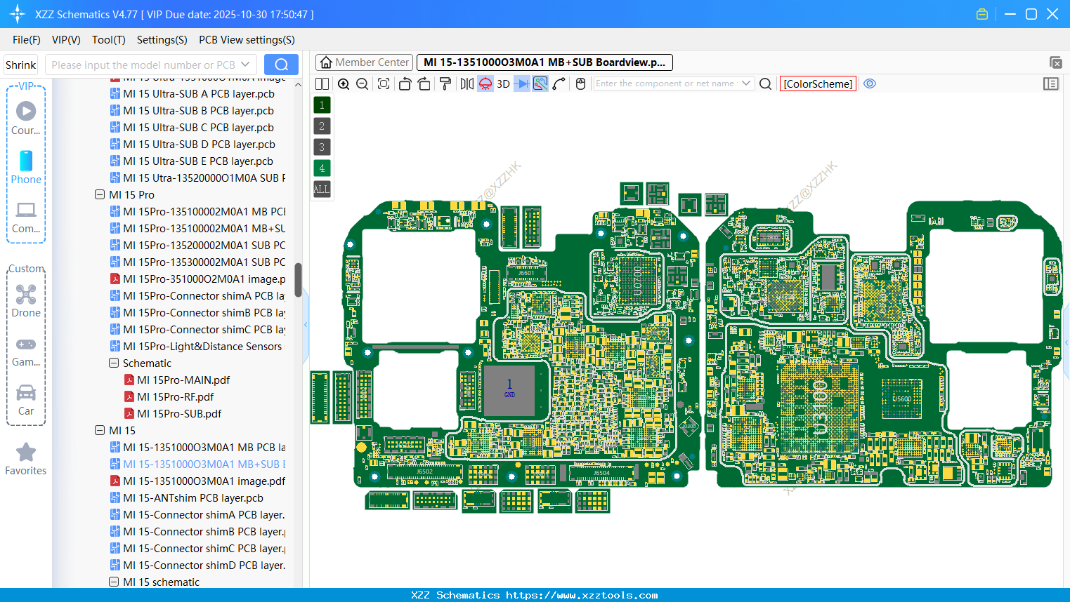 Xiaomi MI 15-1351000O3M0A1 MB+SUB Boardview
